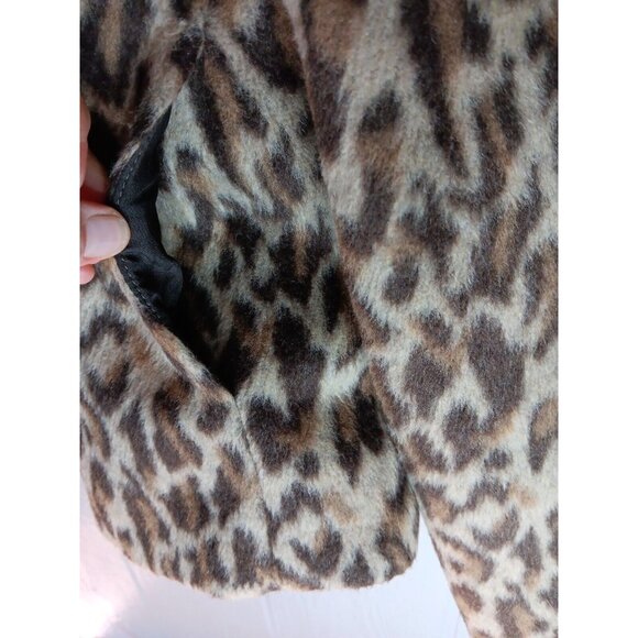 NWT Chicos Sz 1 Fierce Faux Fur Ekimma Jacket Leopard Brown Tan Rocky Mt Taupe - Picture 6 of 10